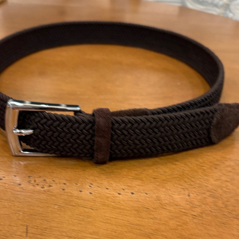 Men's Brown Woven Belt by Beltology. Size large.
